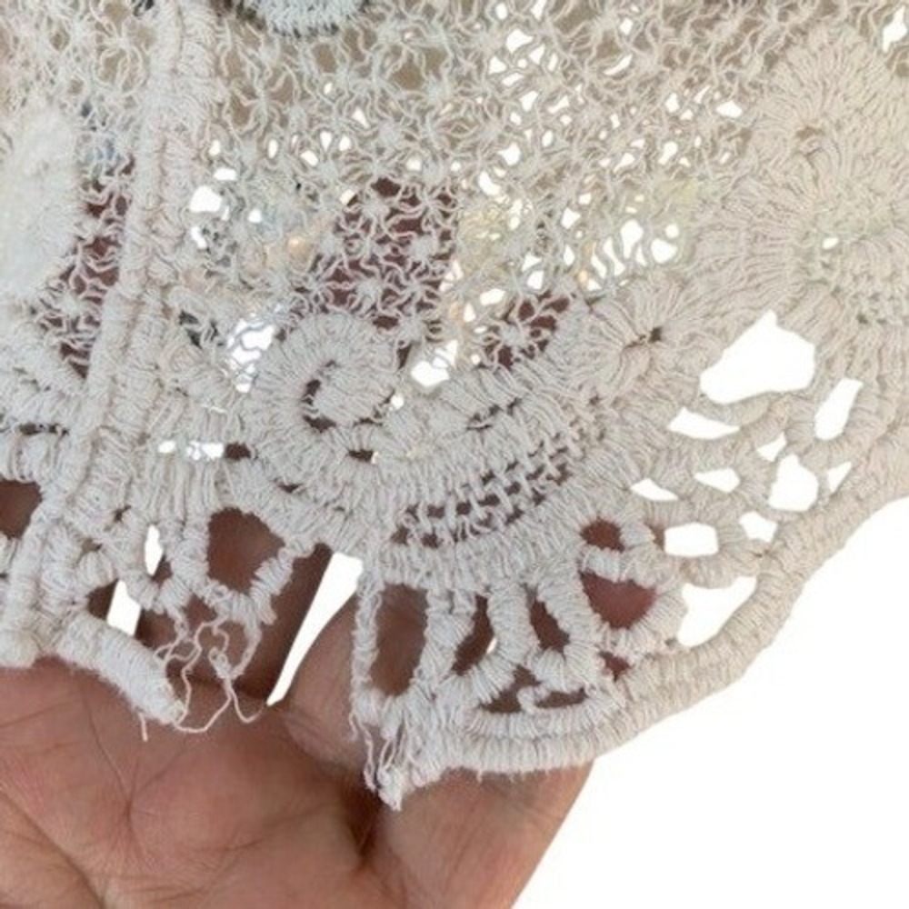 Democracy Embroidered Lace Boho Tunic Top L Romantic Festival Coastal Cowgirl - Picture 5 of 9